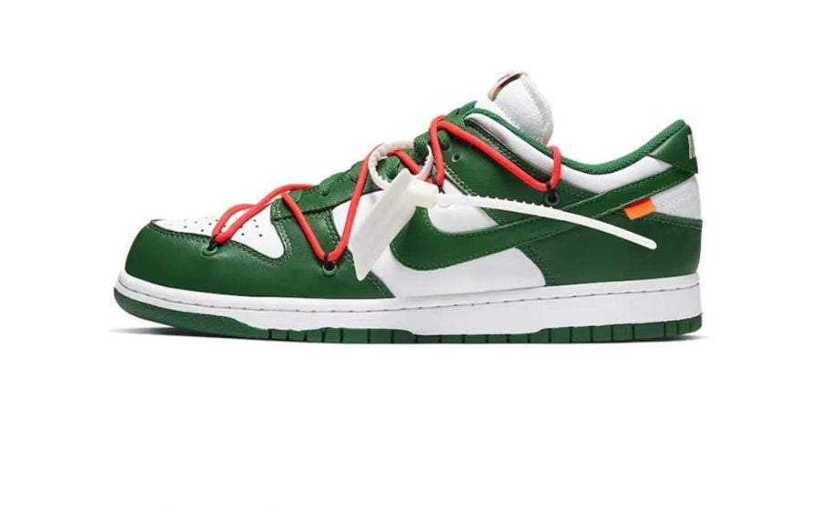 Off White x Nike Dunk SB low green white