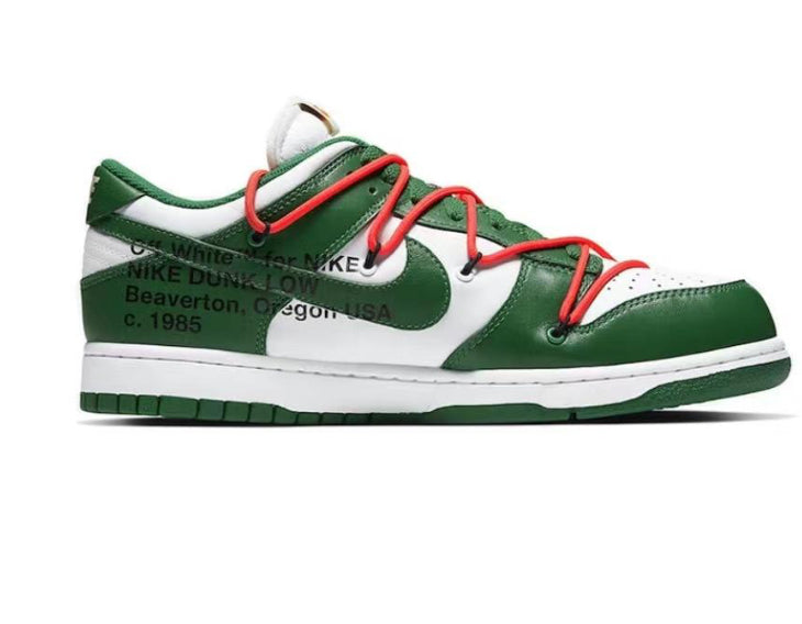 Off White x Nike Dunk SB low green white