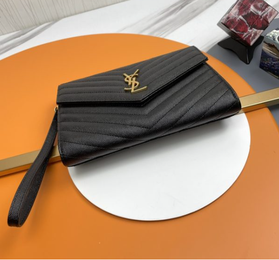 Saint Laurent Cassandre Matelassé Flap Pouch In Quilted Grain De Poudre Embossed Leather 617662