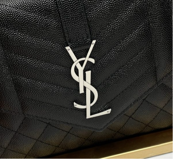 Saint Laurent Cassandre Matelassé Flap Pouch In Quilted Grain De Poudre Embossed Leather 617662