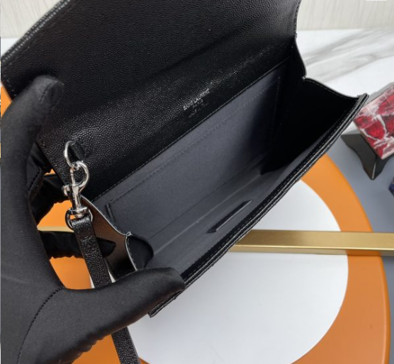 Saint Laurent Cassandre Matelassé Flap Pouch In Quilted Grain De Poudre Embossed Leather 617662