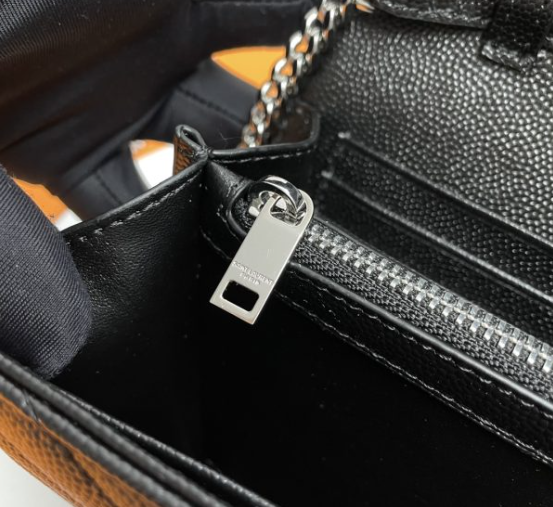 Saint Laurent Classic Cassandre Chain Wallet In Grain De Poudre Leather 377828