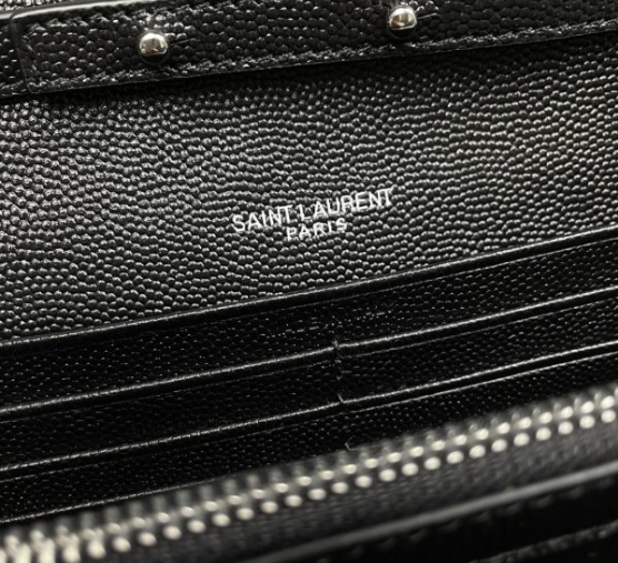 Saint Laurent Classic Cassandre Chain Wallet In Grain De Poudre Leather 377828
