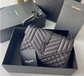 Saint Laurent Envelope Medium In Quilted Grain De Poudre Embossed Leather 487206
