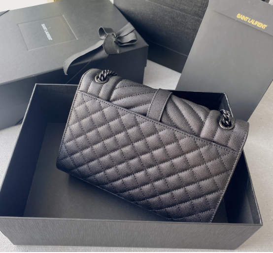 Saint Laurent Envelope Medium In Quilted Grain De Poudre Embossed Leather 487206