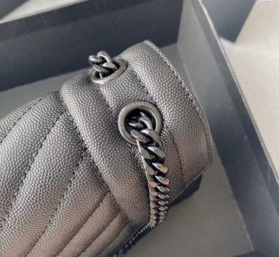 Saint Laurent Envelope Medium In Quilted Grain De Poudre Embossed Leather 487206