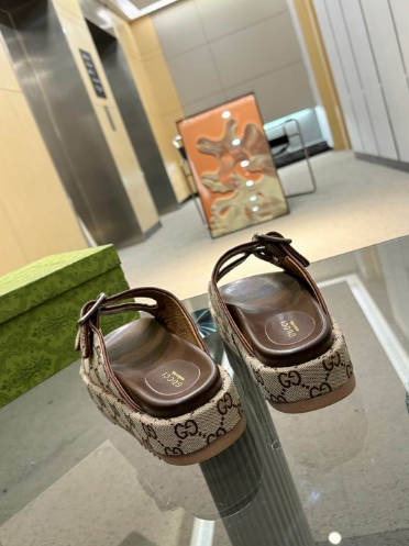 GG Monogram Buckle Platform Sandal