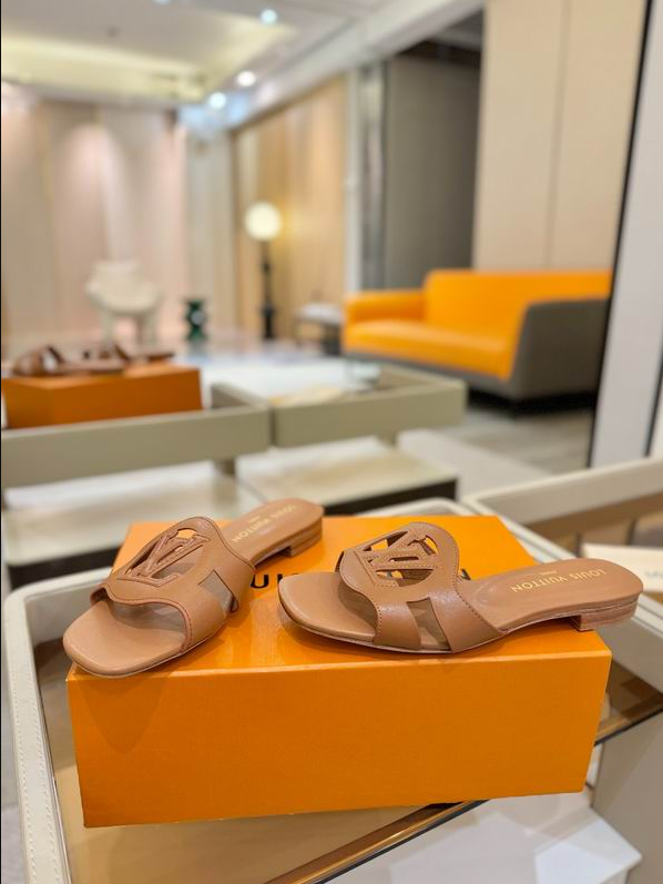 LV Nude Crest Cut-Out Slides