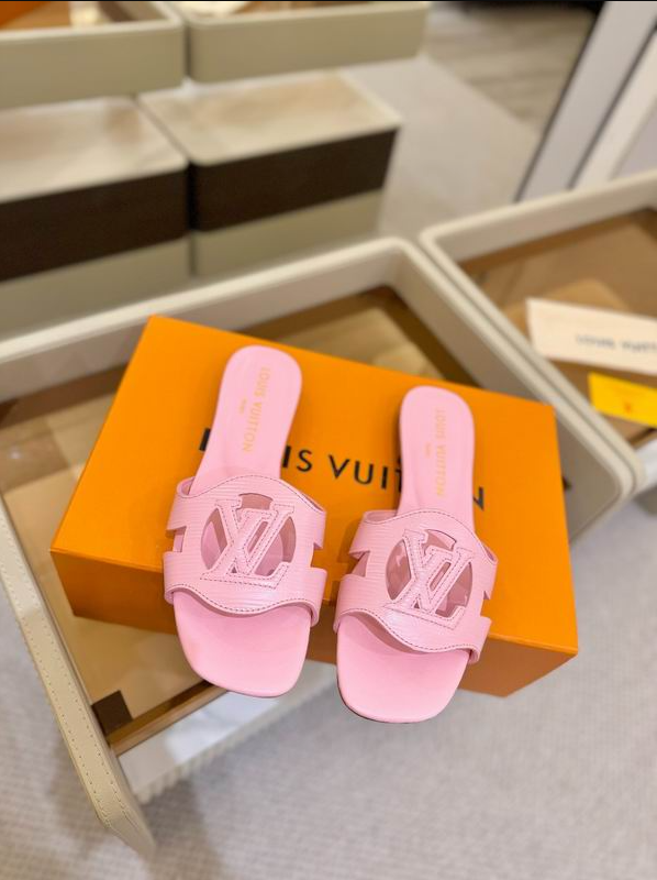 LV Nude Crest Cut-Out Slides