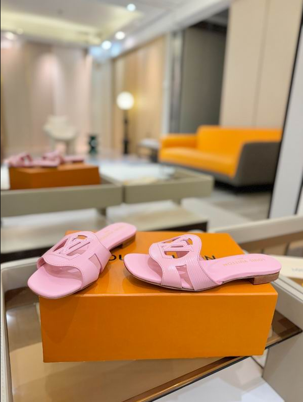 LV Nude Crest Cut-Out Slides
