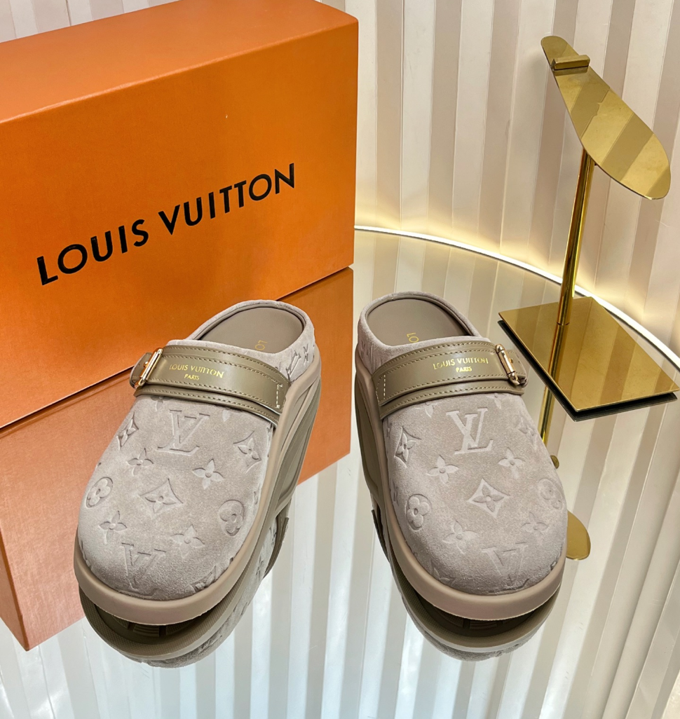 LV Midnight Monogram Luxe Mules