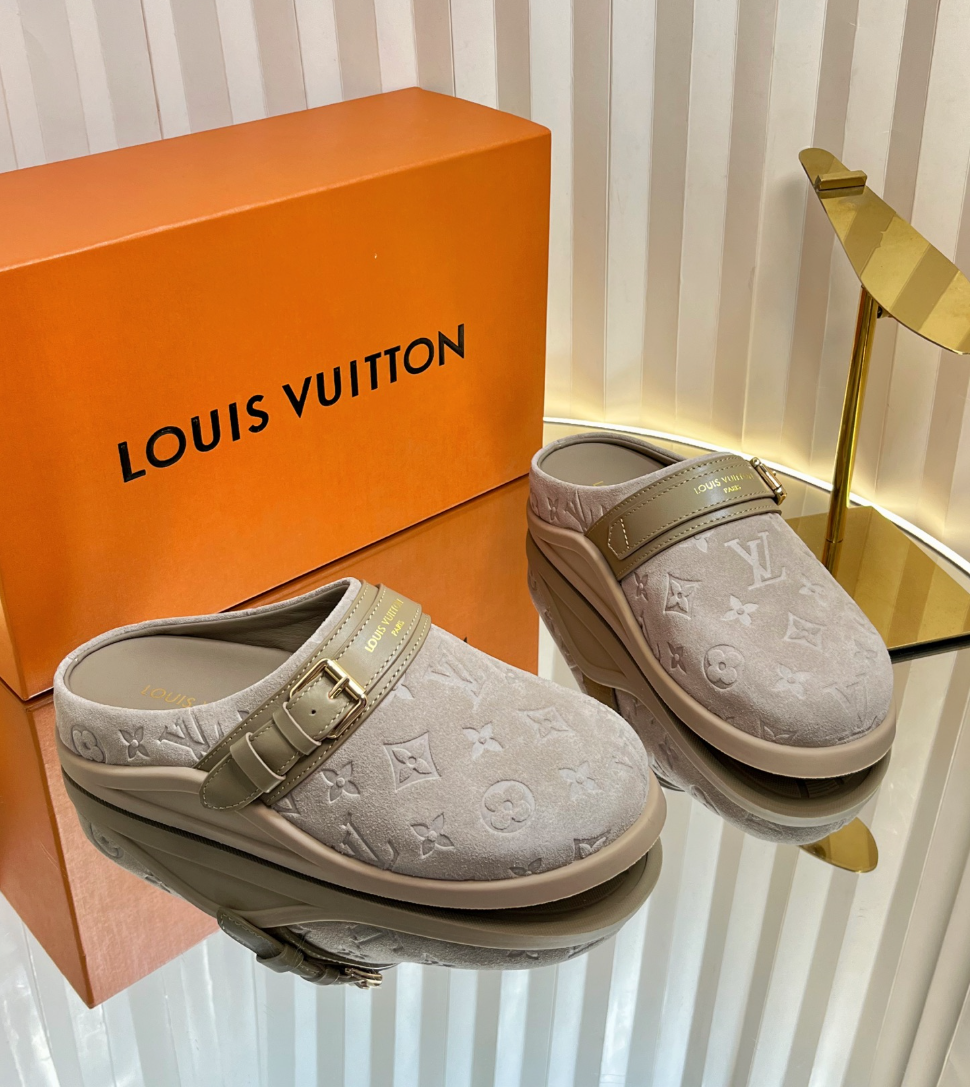 LV Midnight Monogram Luxe Mules