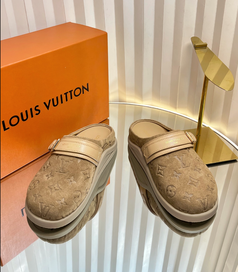 LV Midnight Monogram Luxe Mules