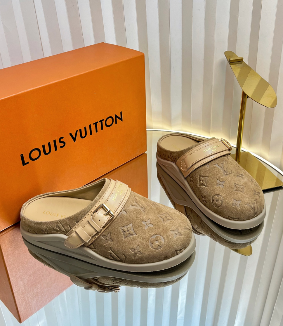 LV Midnight Monogram Luxe Mules