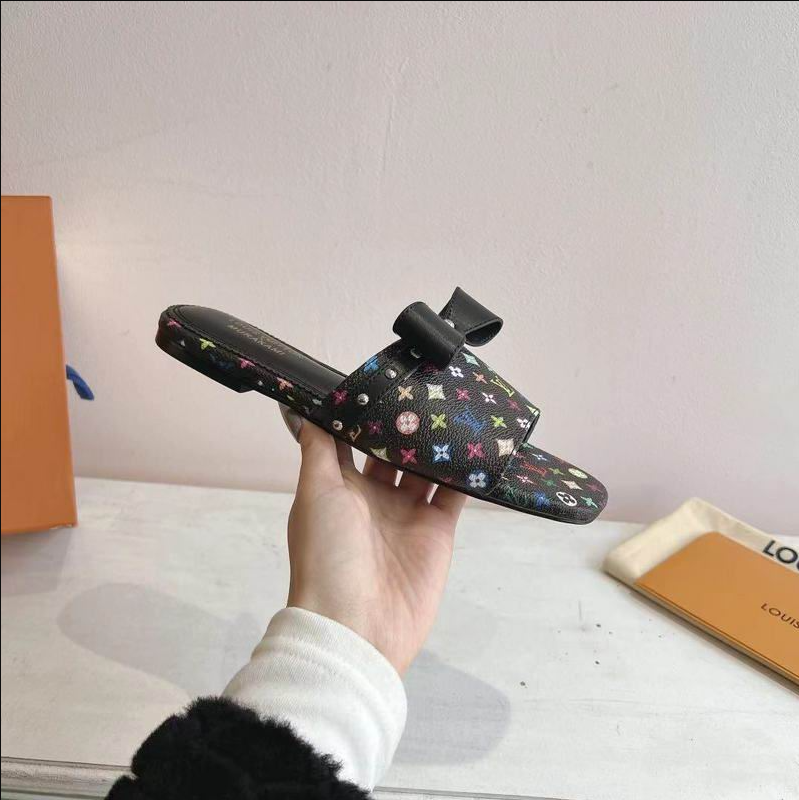 LV Midnight Prism Bow Mules