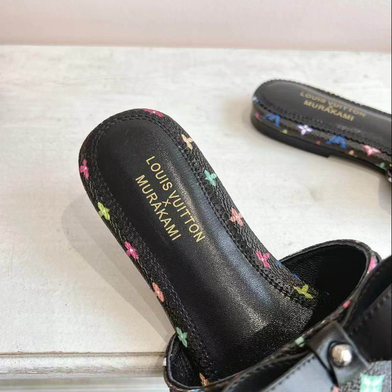 LV Midnight Prism Bow Mules