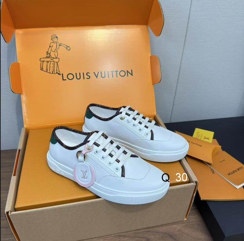 LV Ivory Crest Leather Platform Sneaker