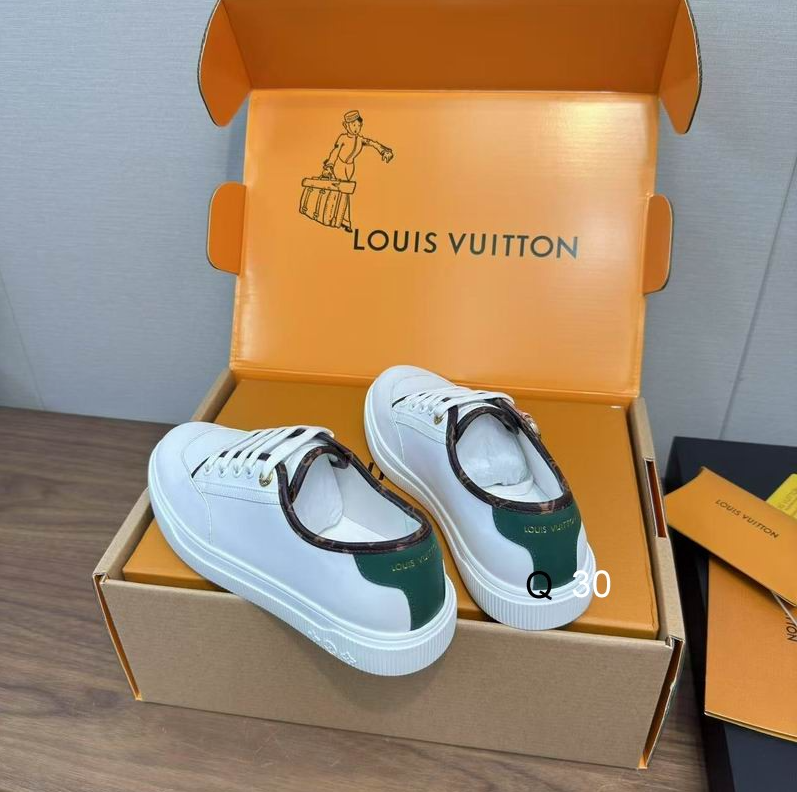 LV Ivory Crest Leather Platform Sneaker