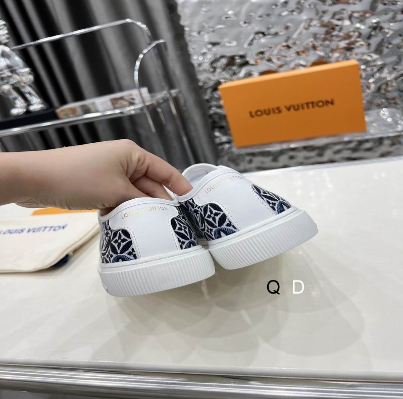 LV Navy Crest Court Sneakers