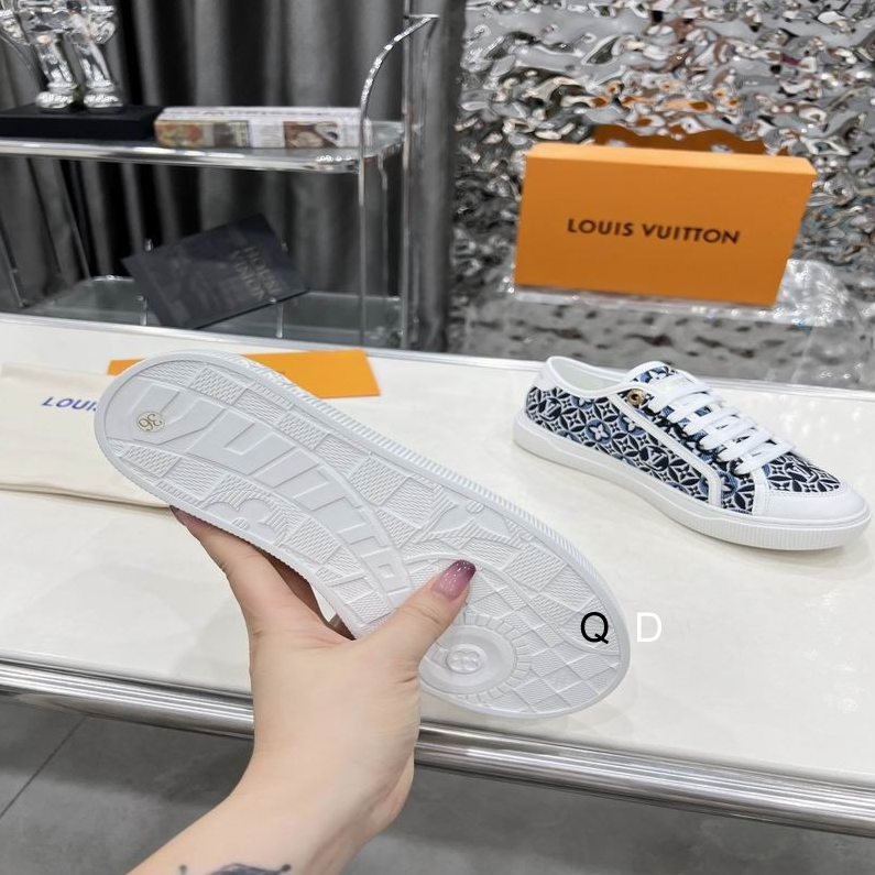 LV Navy Crest Court Sneakers