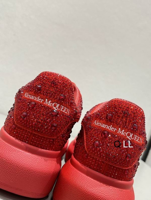 AMQ Crystal Crest Oversized Sneakers Red