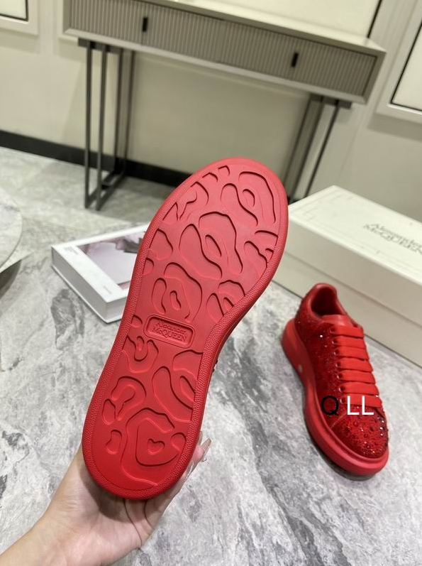 AMQ Crystal Crest Oversized Sneakers Red