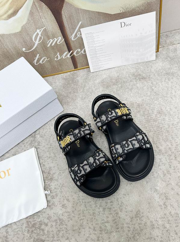 CD Monogram Utility Strap Sandals