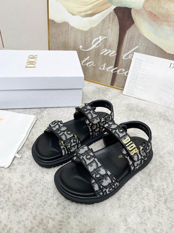 CD Monogram Utility Strap Sandals