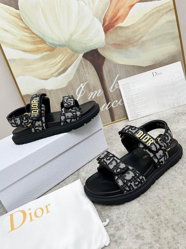 CD Monogram Utility Strap Sandals