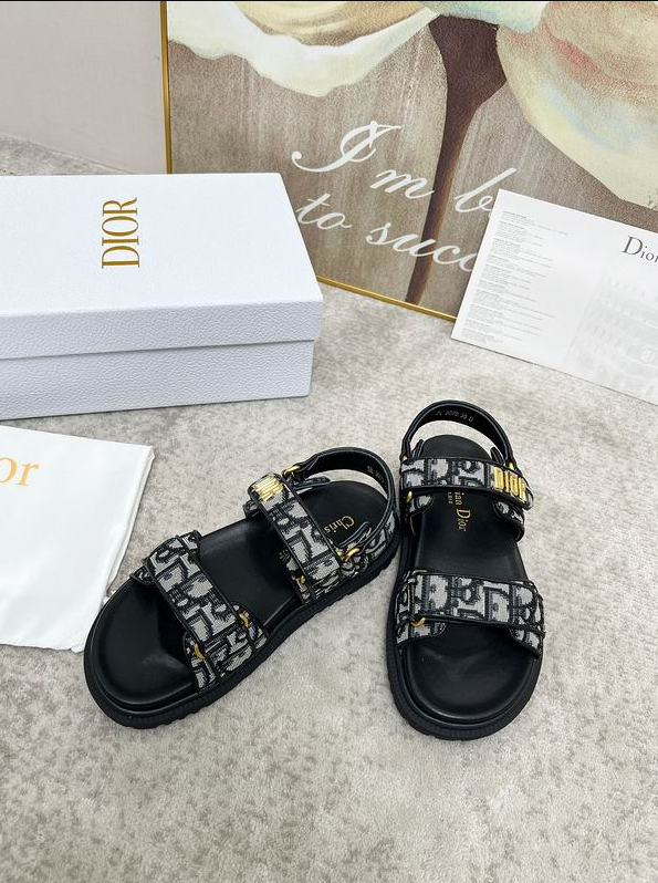 CD Monogram Utility Strap Sandals