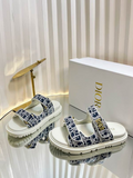 CD Monogram Strap Platform Sandals