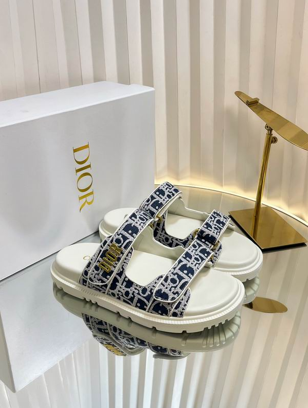 CD Monogram Strap Platform Sandals