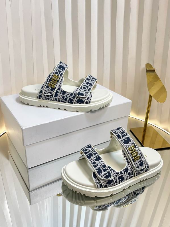 CD Monogram Strap Platform Sandals