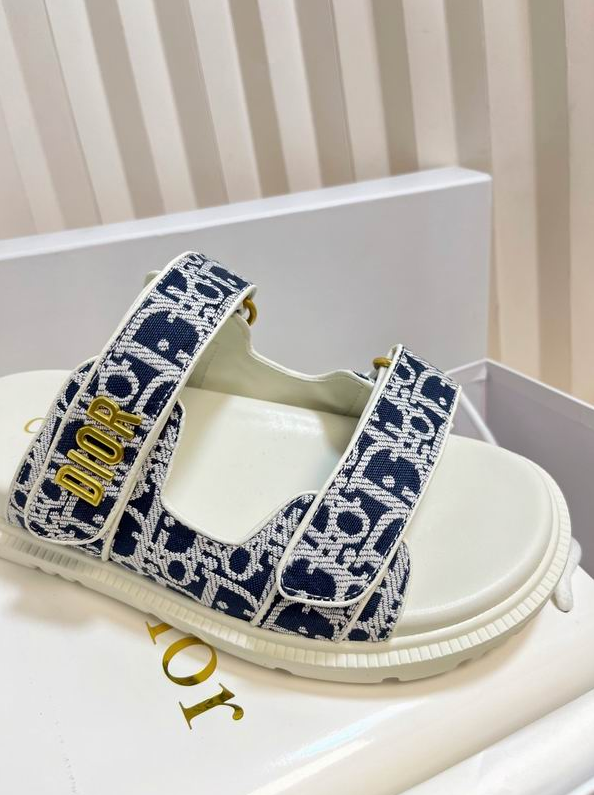 CD Monogram Strap Platform Sandals