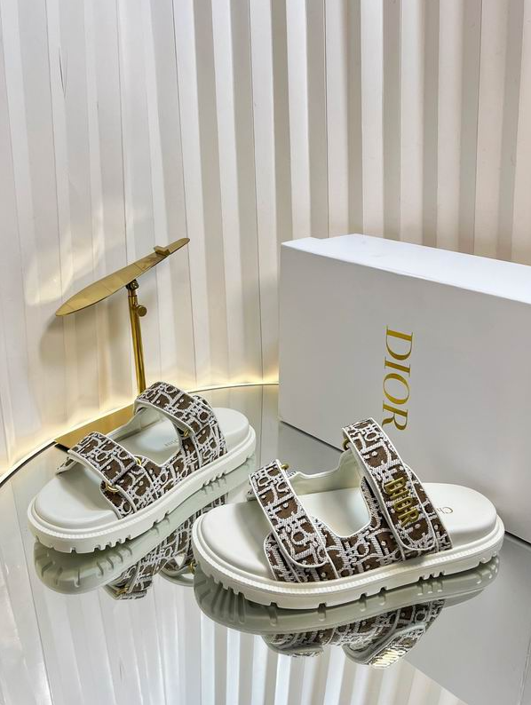 CD Monogram Strap Platform Sandals