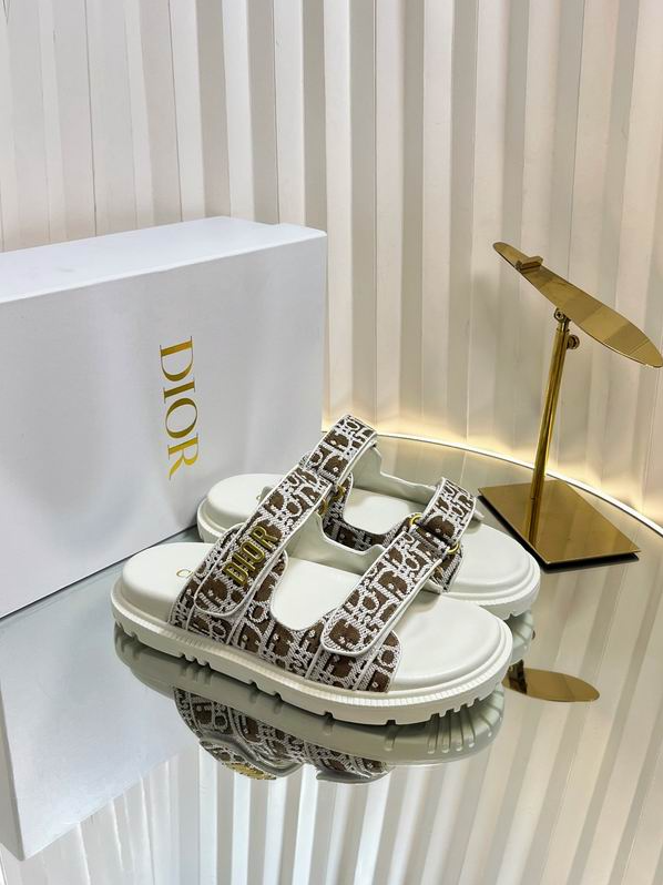 CD Monogram Strap Platform Sandals