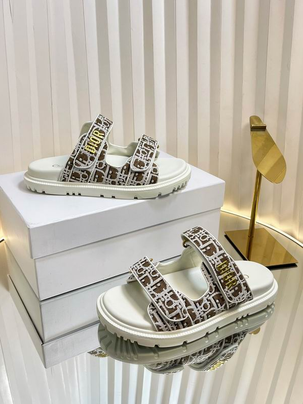 CD Monogram Strap Platform Sandals