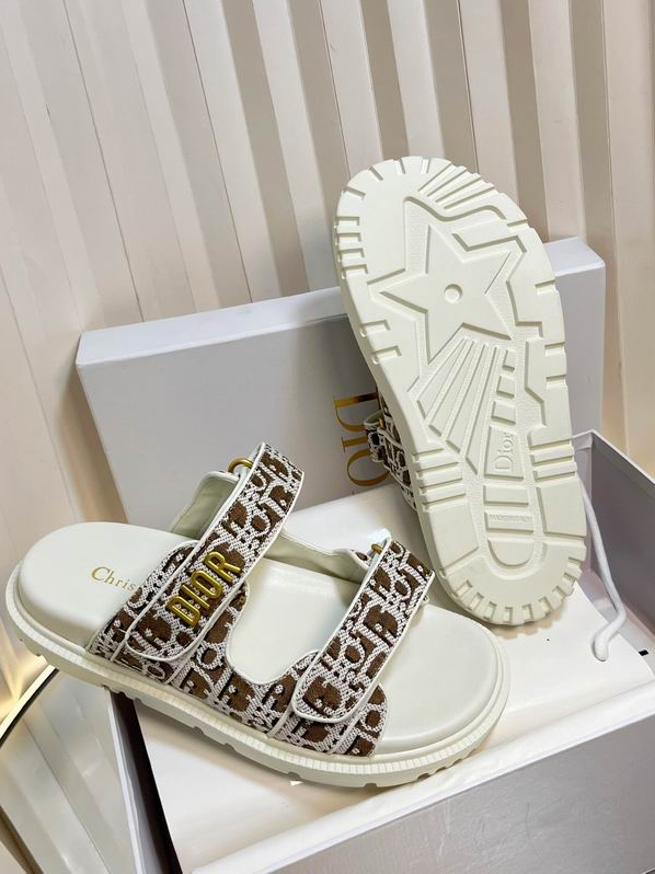 CD Monogram Strap Platform Sandals