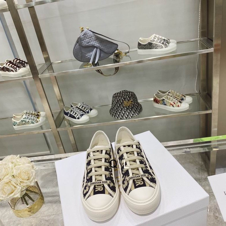 CD Canvas Monogram Low-Top Sneakers