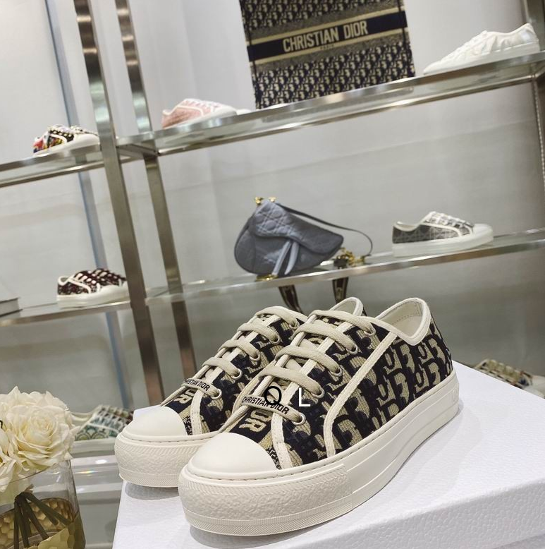 CD Canvas Monogram Low-Top Sneakers